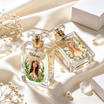 Personalised Birth Flower Portrait Photo Refillable Perfume Bottle with Name Daily Use Birthday Gift for Women Girls