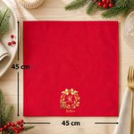 Personalisierte Weihnachtskranz Stoffserviette | mit Namen und Hochlandrind | Festliche Tischdeko | Weihnachten Geschenk für Familie & Freunde