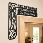 Personalised Bless This New Home Doorframe Hanging Sign with Text Wall Decor Daily Use Housewarming Gift for Friends Christians