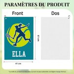 Serviette de sport ultra-absorbante personnalisée avec nom et silhouette de joueur de tennis - Cadeau d'anniversaire pour les passionnés de tennis