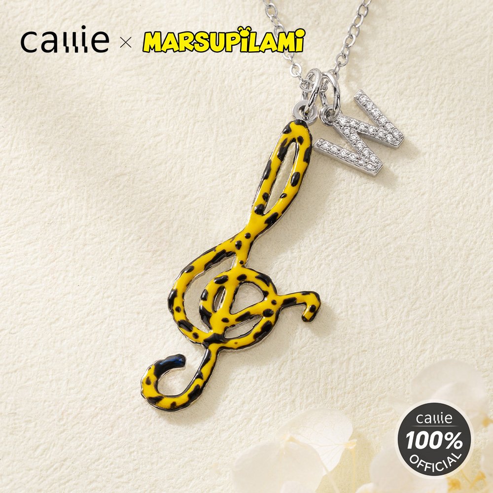 Personalized Cartoon Marsupilami Tail Music Note Sterling Silver Initial Charm Necklace Birthday Gift for Women Girls丨 Callie × Marsupilami® 6
