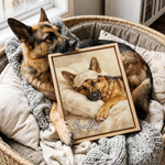 Maschere per dormire personalizzate in stile pittura a olio, stampe su tela con foto di animali domestici che dormono e nome: decorazioni per la casa, regali di Natale e di compleanno per i proprietari di animali domestici