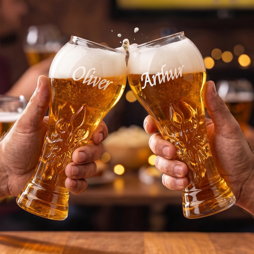 Personalised World Cup Element Large Capacity Embossed Beer Glass Football Club Team Gift for Man Football Lovers 6