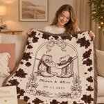 Custom Cowboy Tassel Throw Blanket with Names | Birthday Anniversary Wedding Gift for Newlyweds