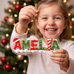 Personalized Christmas Name Design Acrylic Ornament Tree Decor Christmas Gift for Kids Family Friends