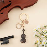 Personalised Vintage Violin Music Theme Keyring with Engraving Initial Daily Use Birthday Christmas Gift for Music Lovers Violin Players 1