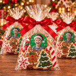 Pegatina impermeable personalizada con foto de un personaje infantil, pintura al óleo con temática navideña y nombre; regalo navideño para niños y niñas 5