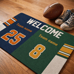 Alfombrilla antideslizante personalizada con diseño de camiseta de fútbol «House Divided», con nombre y número. Regalo para el día a día, para la inauguración de una casa o para un cumpleaños, ideal para aficionados al fútbol. 3
