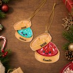 Personalized 3D-Effect Artwork Squishy Style Glitter Dumpling Acrylic Ornament with Name and Year Home Decor Christmas Gift for Family