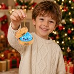 Personalized 3D-Effect Artwork Squishy Style Glitter Dumpling Acrylic Ornament with Name and Year Home Decor Christmas Gift for Family