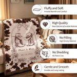 Custom Cowboy Tassel Throw Blanket with Names | Birthday Anniversary Wedding Gift for Newlyweds
