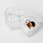 Personalised Heart Embossed Glass Jewellery Box with Photo Wedding Anniversary Gift for Her Girlfriend Wife