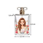 Boccetta di profumo personalizzata, ricaricabile in vetro con foto in stile fumetto ad acquerello, fiore di nascita e nome - Regalo per donne 7
