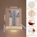 Personalized Cross Bible Verse Birth Flower You Are Loverd Acrylic LED Night Light with Wooden Base Birthday Baptism Gift for Christians Kids