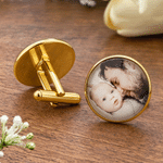 Personalised Exquisite Retro Photo Cufflinks with Text and Date Set of 2 Wedding Rehearsal Dinner Gift for Gift for Dad Father Of The Bride 6