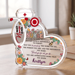 Personalized Best Nurse Ever Stethoscope Floral Nurse Cap Acrylic Plaque with Name Nurse Week Nurses' Day Appreciation Gift for Nurse