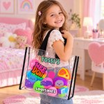 Personalized Cute Cat Toy Dumpling Pattern Clear Tote Bag Storage Bag Set with Name Daily Use Birthday Gift for Kids 2