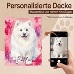 Personalisierte Aquarell-Stil Kuscheldecke | mit Haustierfoto & Namen | Weiche Sofadecke | Geburtstag Geschenk für Tierliebhaber