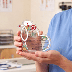 Personalized Best Nurse Ever Stethoscope Floral Nurse Cap Acrylic Plaque with Name Nurse Week Nurses' Day Appreciation Gift for Nurse