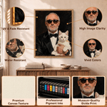 Personalized Court Oil Painting Style Pet Photo Canvas Prints with Name Home Decor Pet Party Birthday Housewarming Gift for Pet Owners