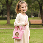 Personalisierte Kinder-Umhängetasche aus Cord mit Foto und „Heart Star“-Cartoon-Figur – Geburtstagsgeschenk für Mädchen