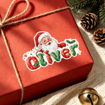 Personalized Cute Candy Santa Claus Snowflake Present Stickers with Name Holiday Decor Christmas Gift for Family Friends Kids