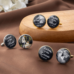 Personalised Exquisite Retro Photo Cufflinks with Text and Date Set of 2 Wedding Rehearsal Dinner Gift for Gift for Dad Father Of The Bride 2