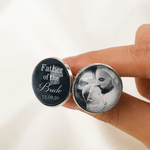 Personalised Exquisite Retro Photo Cufflinks with Text and Date Set of 2 Wedding Rehearsal Dinner Gift for Gift for Dad Father Of The Bride 5