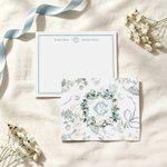 Juego de 20 tarjetas personalizadas con iniciales y motivos florales en acuarela de estilo vintage, con sobre incluido. Regalo de cumpleaños o boda para mujeres 4