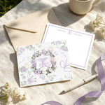 Juego de 20 tarjetas personalizadas con iniciales y motivos florales en acuarela de estilo vintage, con sobre incluido. Regalo de cumpleaños o boda para mujeres 1
