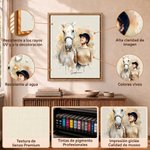 Impresión en lienzo personalizada con retrato de caballo en acuarela foto y nombre decoración de pared regalo de cumpleaños para amantes de caballos