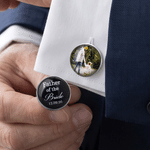Personalised Exquisite Retro Photo Cufflinks with Text and Date Set of 2 Wedding Rehearsal Dinner Gift for Gift for Dad Father Of The Bride 3