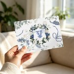 Juego de 20 tarjetas personalizadas con iniciales y motivos florales en acuarela de estilo vintage, con sobre incluido. Regalo de cumpleaños o boda para mujeres 3