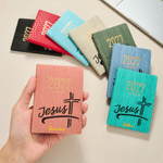 Personalised 2027 Planner Jesus Pocket Journal Notebook with Name Baptism Religious Birthday Gift for Christian Prayer Believer