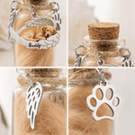 Bouteille souvenir personnalisée avec photo et nom, ornée d'ailes d'ange, en fourrure d'animal de compagnie – Cadeau commémoratif en hommage à un animal disparu, destiné aux propriétaires d'animaux de compagnie