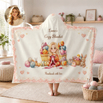 Personalised 3D-Effect Artwork Cartoon Crochet Character Photo Hooded Blanket with Text Birthday Christmas Holiday Gift for Crochet Enthusiast Friend 1