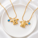 Collier pendentif personnalisé en forme de tortue de mer avec pierre de naissance, urne à cendres et inscription – Bijou de crémation, souvenir commémoratif, cadeau pour femme