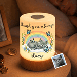 Luz nocturna LED táctil regulable personalizada con foto de tu mascota en el Puente del Arcoíris, con nombre y título, y mando a distancia: decoración para el hogar y regalo conmemorativo para propietarios de mascotas