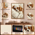 Maschere per dormire personalizzate in stile pittura a olio, stampe su tela con foto di animali domestici che dormono e nome: decorazioni per la casa, regali di Natale e di compleanno per i proprietari di animali domestici