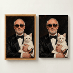 Personalized Court Oil Painting Style Pet Photo Canvas Prints with Name Home Decor Pet Party Birthday Housewarming Gift for Pet Owners