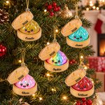 Personalized 3D-Effect Artwork Squishy Style Glitter Dumpling Acrylic Ornament with Name and Year Home Decor Christmas Gift for Family