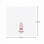 Servilleta de tela navideña personalizada 100% algodón con lazo marco retro e inicial con nombre decoración de mesa regalo de Navidad familiar 8