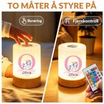 Personlig søt tegneserie dyr forbokstav nattlys med berøringskontroll fjernkontroll og dimming inngravert navn barneromsdekor bursdagsgave og babyshow 5