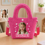 Personalisierte Kinder-Umhängetasche aus Cord mit Foto und „Heart Star“-Cartoon-Figur – Geburtstagsgeschenk für Mädchen
