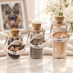 Bouteille souvenir personnalisée avec photo et nom, ornée d'ailes d'ange, en fourrure d'animal de compagnie – Cadeau commémoratif en hommage à un animal disparu, destiné aux propriétaires d'animaux de compagnie