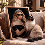 Personalized Court Oil Painting Style Pet Photo Canvas Prints with Name Home Decor Pet Party Birthday Housewarming Gift for Pet Owners
