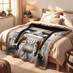 Personalized Multicolor Football Player Back View Soft Tassel Throw Blanket with Team Name and Number Game Day Birthday Gift for Athlete Family