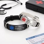 Gepersonaliseerde Star of Life verstelbare medische alarmarmband met ID-plaatje op reis en als medisch cadeau voor familie en kinderen 3