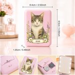 Specchio da trucco bifacciale personalizzato con foto ad acquerello, nome e luce LED: regalo di compleanno per gli amanti degli animali domestici