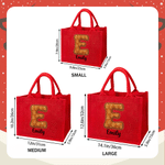 Personalised Christmas Style Initial Large Capacity Jute Tote Bag with Name Christmas Gift for Kids Family 7
